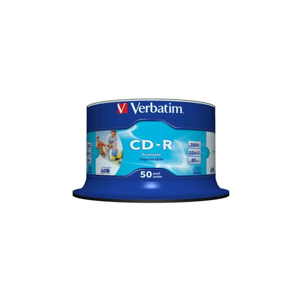 CD-R VERBATIM imprim. 52X-700 Mo/80mn-Spindle box 50 CD - Blanc // CD-R VERBATIM imprim. 52X-700 Mo/80mn-Spindle box 50 CD - Blanc //