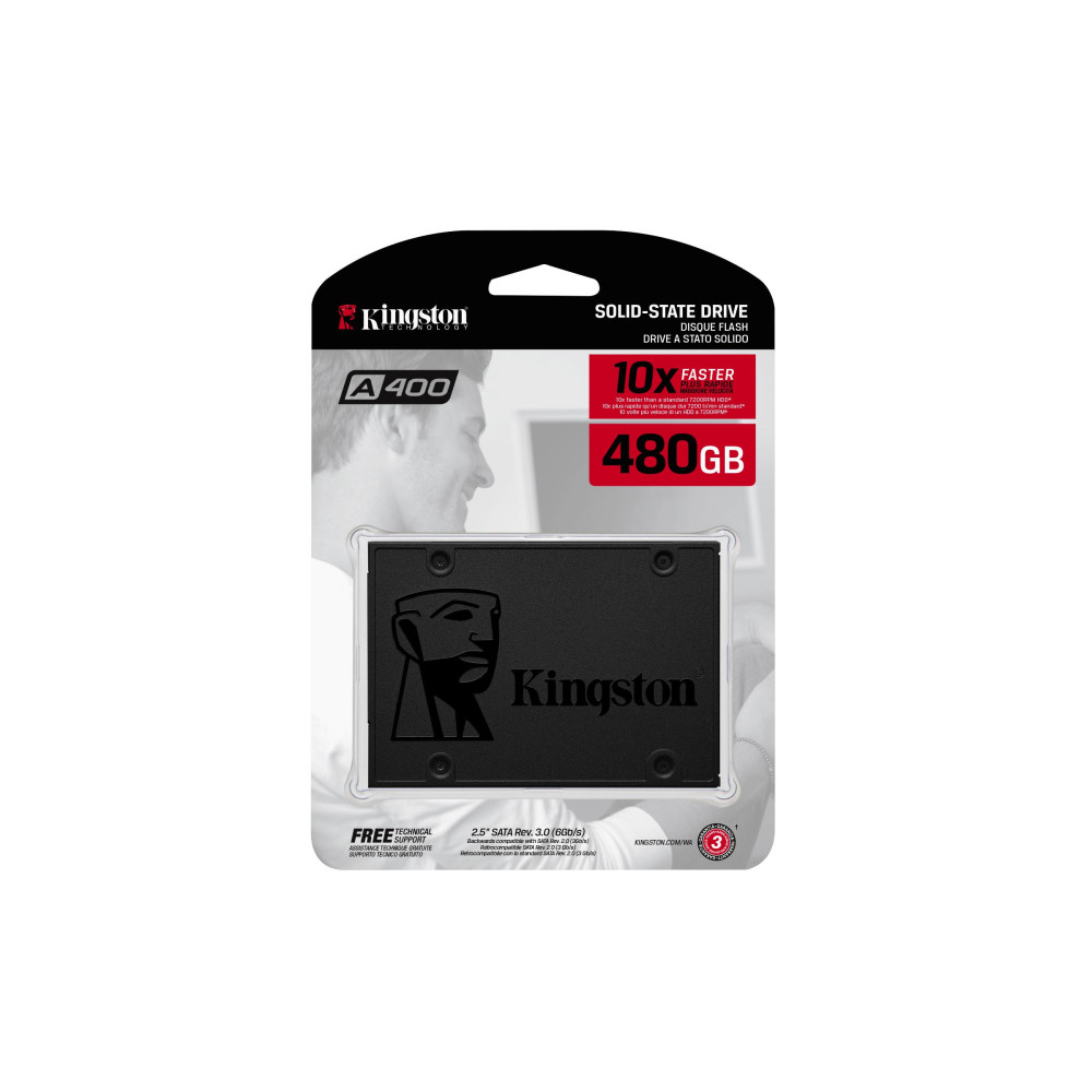 Disque dur SSD 2.5" SATA 480Go KINGSTON A400 Disque dur SSD 2.5" SATA 480Go KINGSTON A400