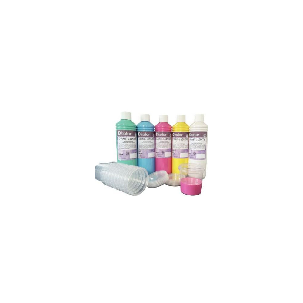 Peinture craie liquide O COLOR (Lot de 5 flacons 500ml)
