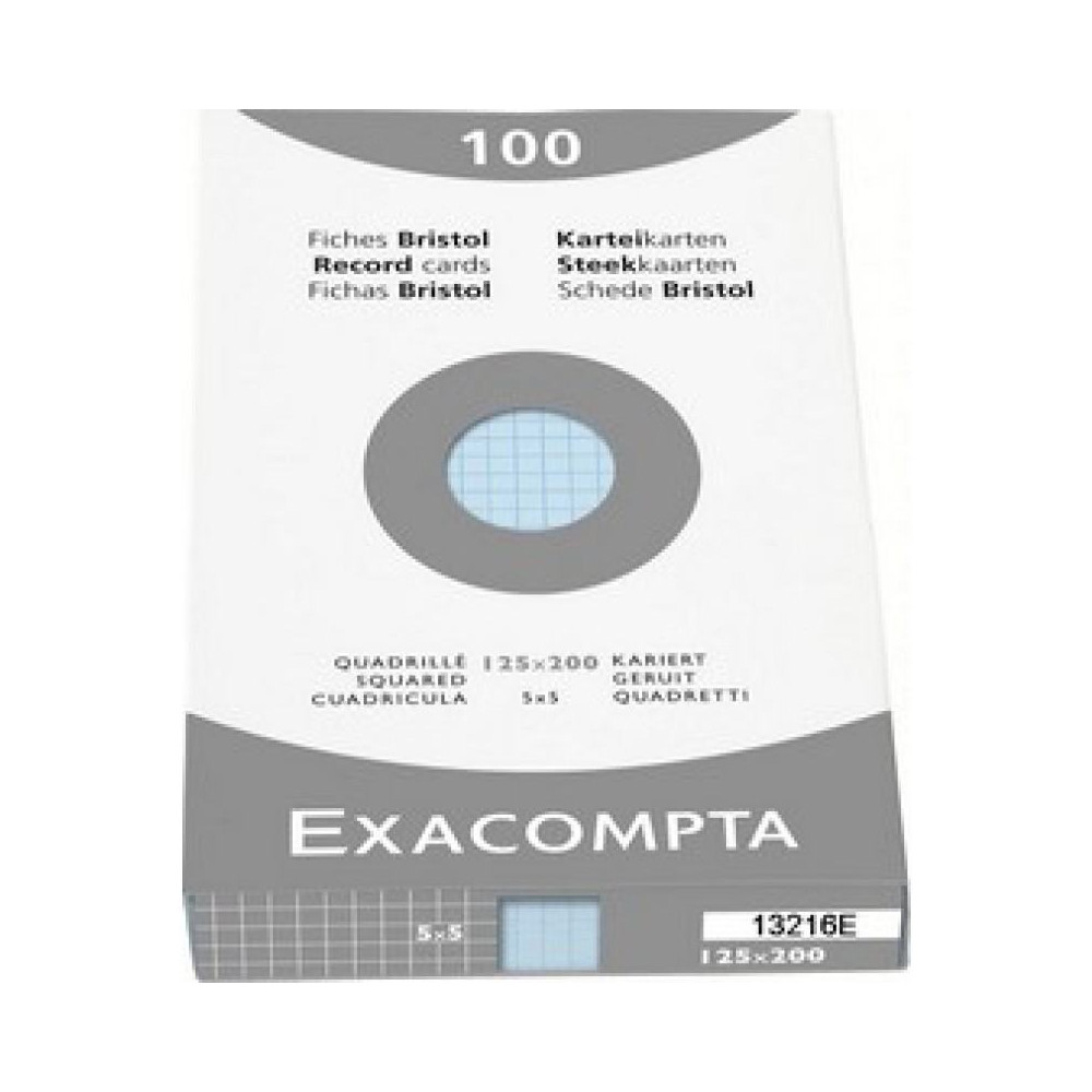 Fiches Bristol - A4 - 205g - 5 x 5 - 100 f - BLEU- Z