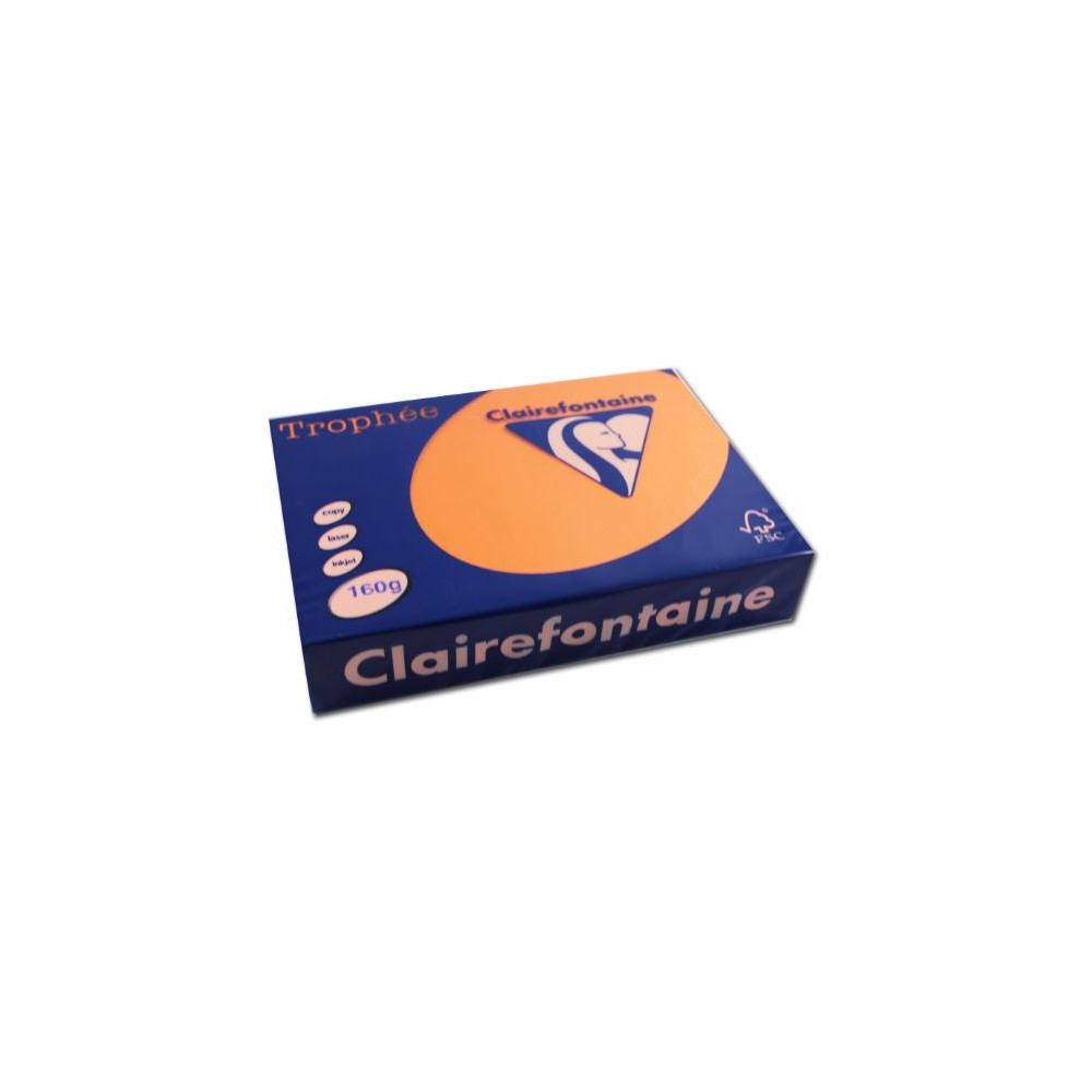 Rame A4 - 160g - Orange CLAIREFONTAINE (250 f.) - Ref: 1765