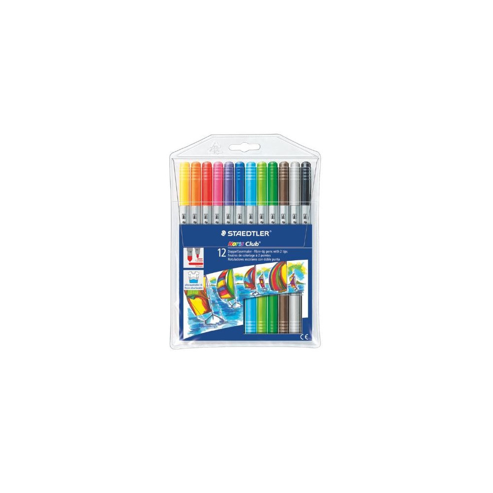 Feutre Couleur STAEDTLER Double pointes - 1 à 3 mm (par 12)