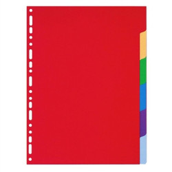 Intercalaires PVC A4 Maxi 06 touches 12/100ème Couleur EXACOMPTA //
