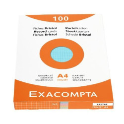 Fiches Bristol A4 205g 5 x 5 4 COULEURS 100f