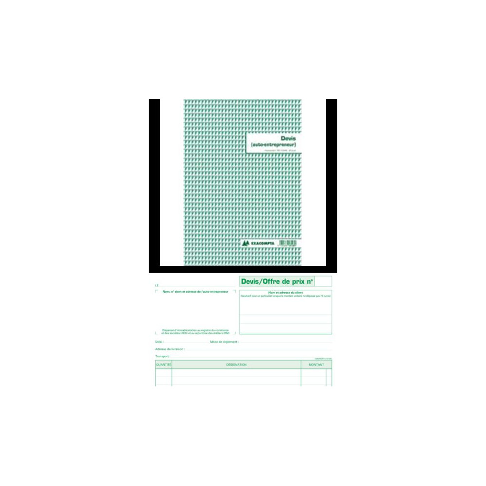 Manifold DEVIS - A4 - 50 Dupli - EXACOMPTA - Réf:13148E - Z