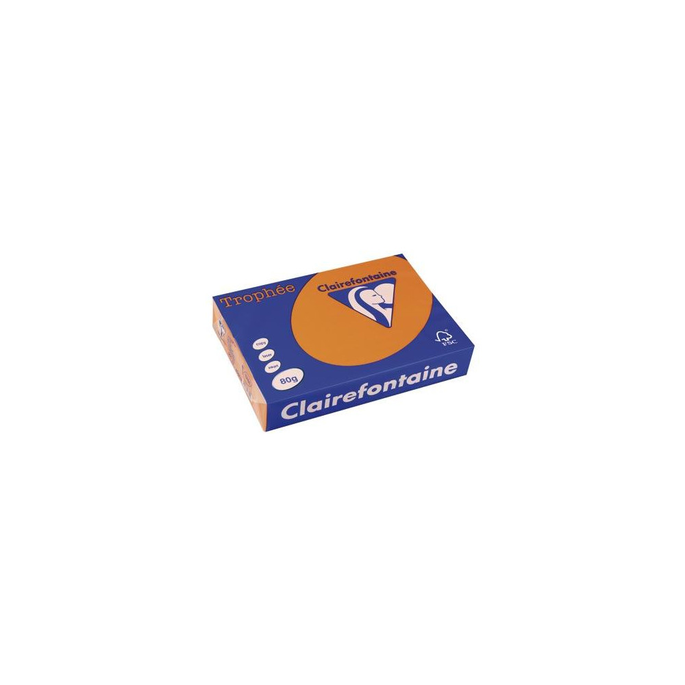 Rame A4 -  80g - Orange Vif  - CLAIREFONTAINE (500 f.) Ref:1761 - Z