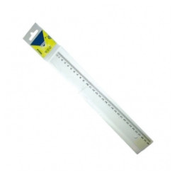 Regle Cristal incolore graduée - 1 biseau + bd antitache - 20cm //