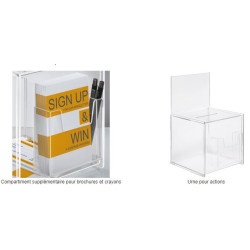 Urne transparente SIGEL - 21x21x36cm Fente 12x8  avec compart. - Z