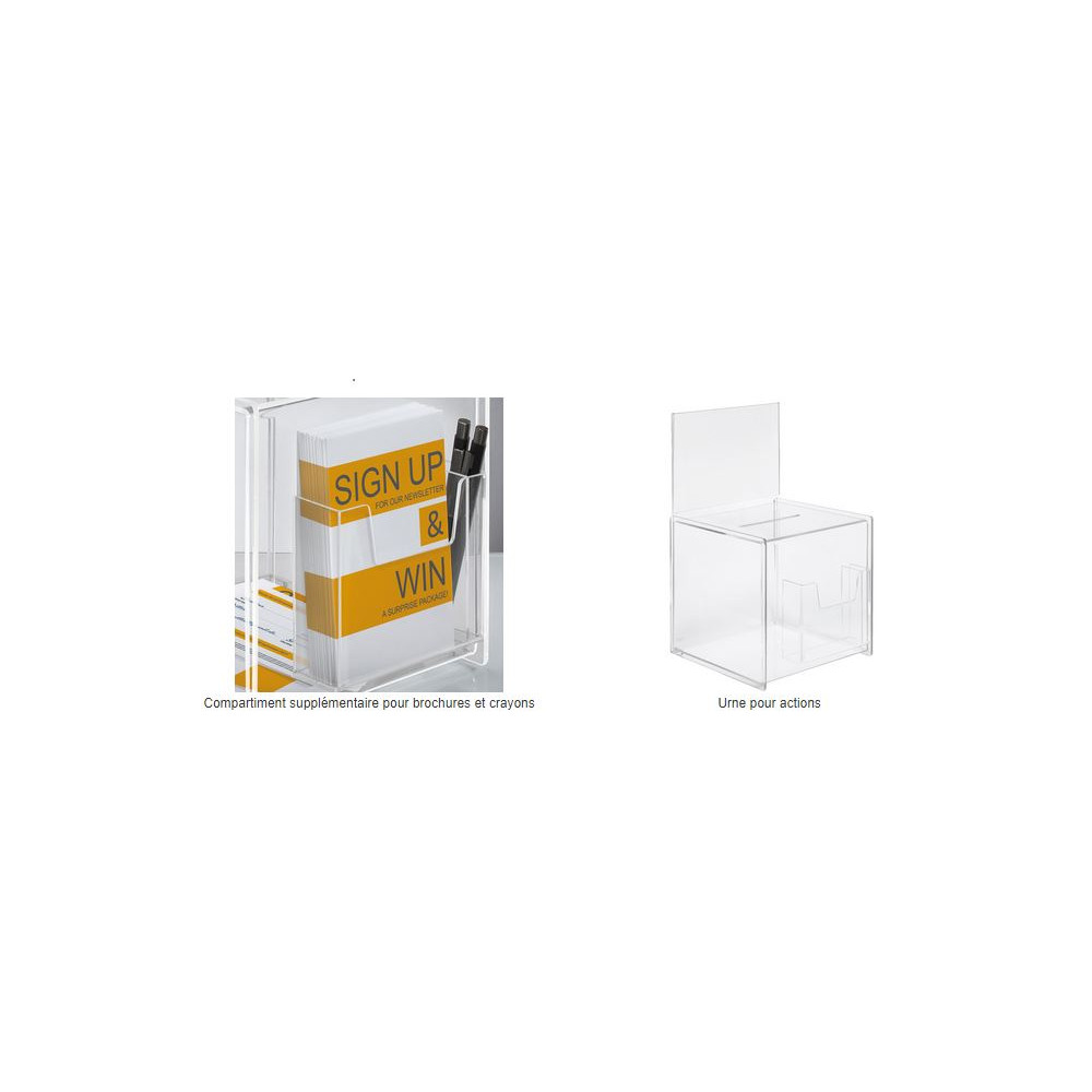 Urne transparente SIGEL - 21x21x36cm Fente 12x8  avec compart. - Z