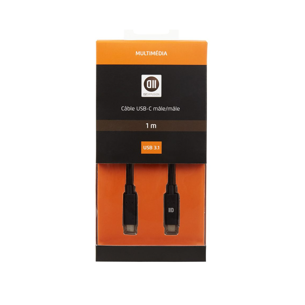 Cable USB-C/USB-C male/male - 1m - 3.2 gen 1 - charge 60w (3A/20V) //