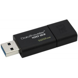 Clé USB 3.2 - 128 Go - KINGSTON - DataTraveler 100 G3 - Noir //