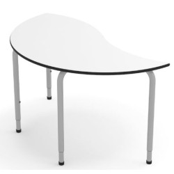 Table Feuille YANG - 130 x 65cm - Ajustable T4 à T6 - BLANC