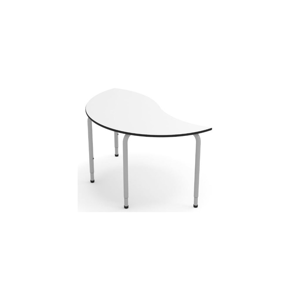 Table Feuille YANG - 130 x 65cm - Ajustable T4 à T6 - BLANC