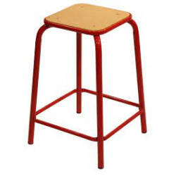 Tabouret haut de Laboratoire - H62cm - Assise carrée  - Z