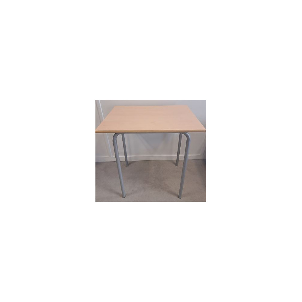 Table Scolaire Bois Stratifié Chène clair 70x50cm Pieds Alu H76cm T6 