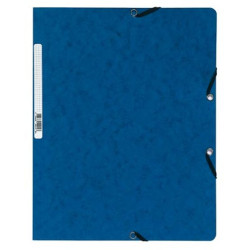 Chemise Elast. ss rabats A4 EXACOMPTA Carte lustrée - 355g BLEU  //