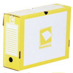 Boite archive Kraft -33 x 25 - Dos : 10cm -Blanc/JAUNE -A l'unité - Z