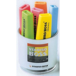 Surligneur STABILO BOSS - Trait 2 à 5mm - POT DE 6 COULEURS