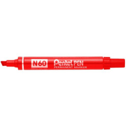 Marqueur perm. PENTEL N60 - Biseau. 2.2 à 4.5mm - ROUGE //