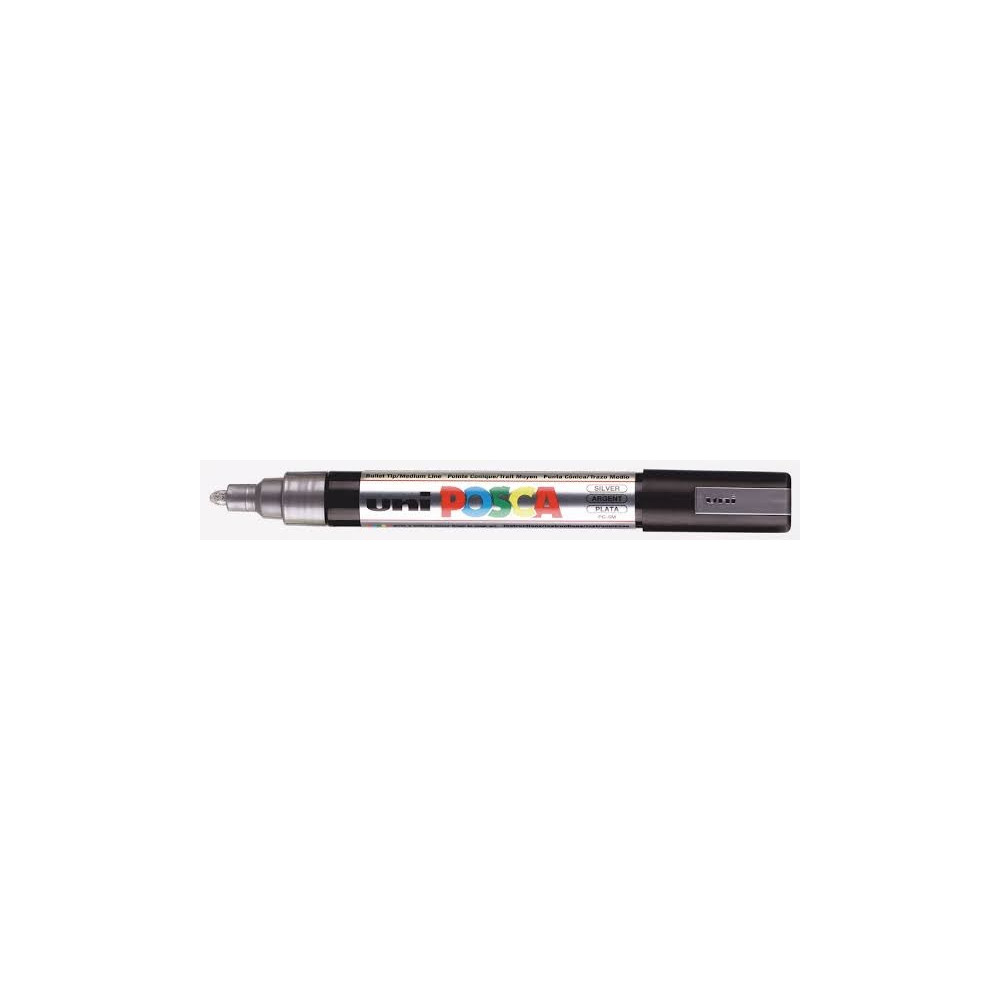 Marqueur gouache POSCA - Ogive 2.5mm - PC-5M ARGENT