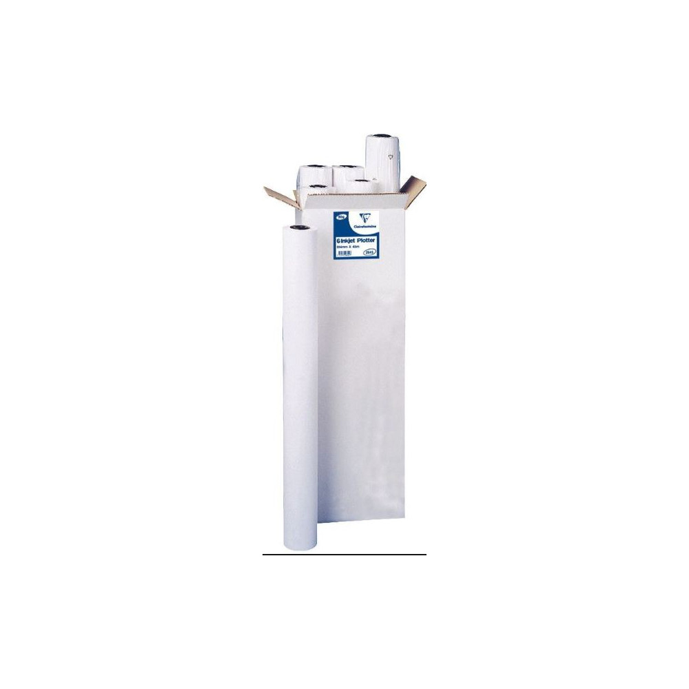 Roul. papier blanc - 36" - Traceurs - 90gr 91cmx45m - Mandrin:5cm //