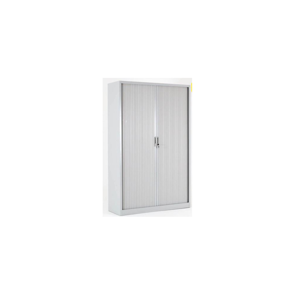 Armoire haute à rideaux - L120xH198xP45cm - Métal Gris Alu - 2 clefs