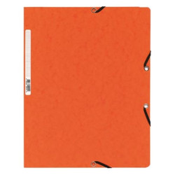 Chemise Elast. ss rabats A4 EXACOMPTA Carte lustrée - 355g ORANGE //