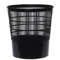 Corbeille papier en plastique ronde ajourée - 16 litres - NOIRE //