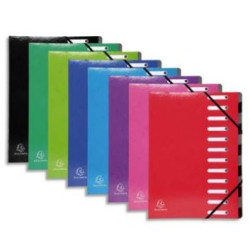 Trieur Carte lustrée onglet/fenêt- Dos ext. Elast. - 12 compart //