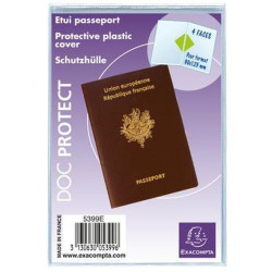 Etui transp. souple Passeport - 2 volets 9.5 x 13.3 cm (unité) **