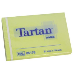 Bloc reposit. 76 x 51mm TARTAN - JAUNE - 100 f. (Unité) N°28055 NSFP