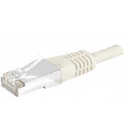 Cordon patch blindé Cat.6 S/FTP, RJ45 cuivre 250Mhz - GRIS  1.5m
