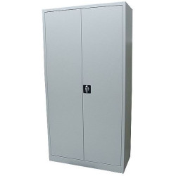 Armoire haute Portes Battantes - L120xH195XP45cm - Métal Gris Clair