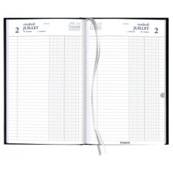 Agenda Banquier large 1 jour / 2 pages 17x27cm 2026 NOIR **