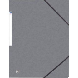 Chemise Elastiques 3 rabats A4 Carte lustrée GRIS  //