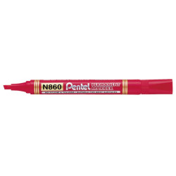 Marqueur perm. PENTEL N860 - Biseau. 2.5 à 7mm - ROUGE //