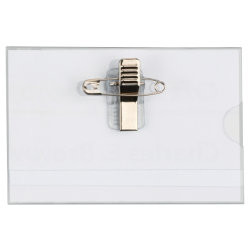 Badge à epingle et clip - 9.1 x 5.6cm - A l unité //