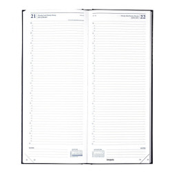 Agenda journalier Long 1 jour /1 page - 13 x 33 cm - 2026 - NOIR