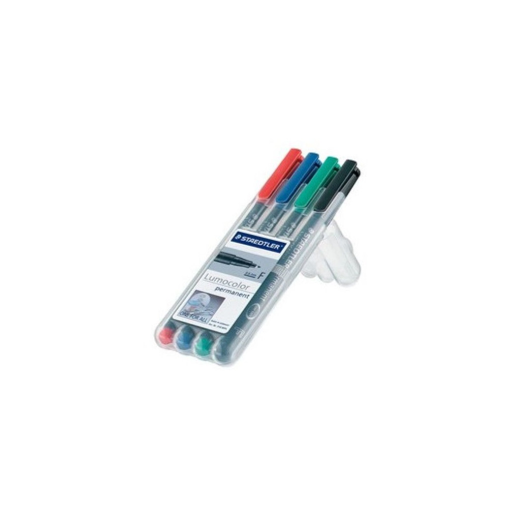 Marqueur perm. STAEDTLER OHP Lumocolor- 0.6mm - 4 COUL. 318WP4