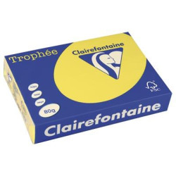 Rame A4 -  80g - Jaune Soleil - CLAIREFONTAINE (500 f.) - Ref:1877 //