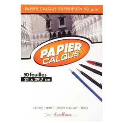 Papier calque A4 - 90g - 50 feuilles 