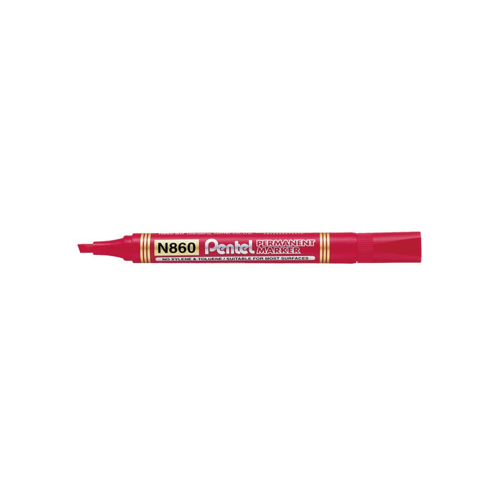 Marqueur perm. PENTEL N860 - Biseau. 2.5 à 7mm - ROUGE //