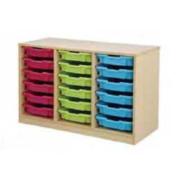 Bibliothèque pour 18 bacs max - Dim:102 x 44 - Haut: 65 cm (sans bac)