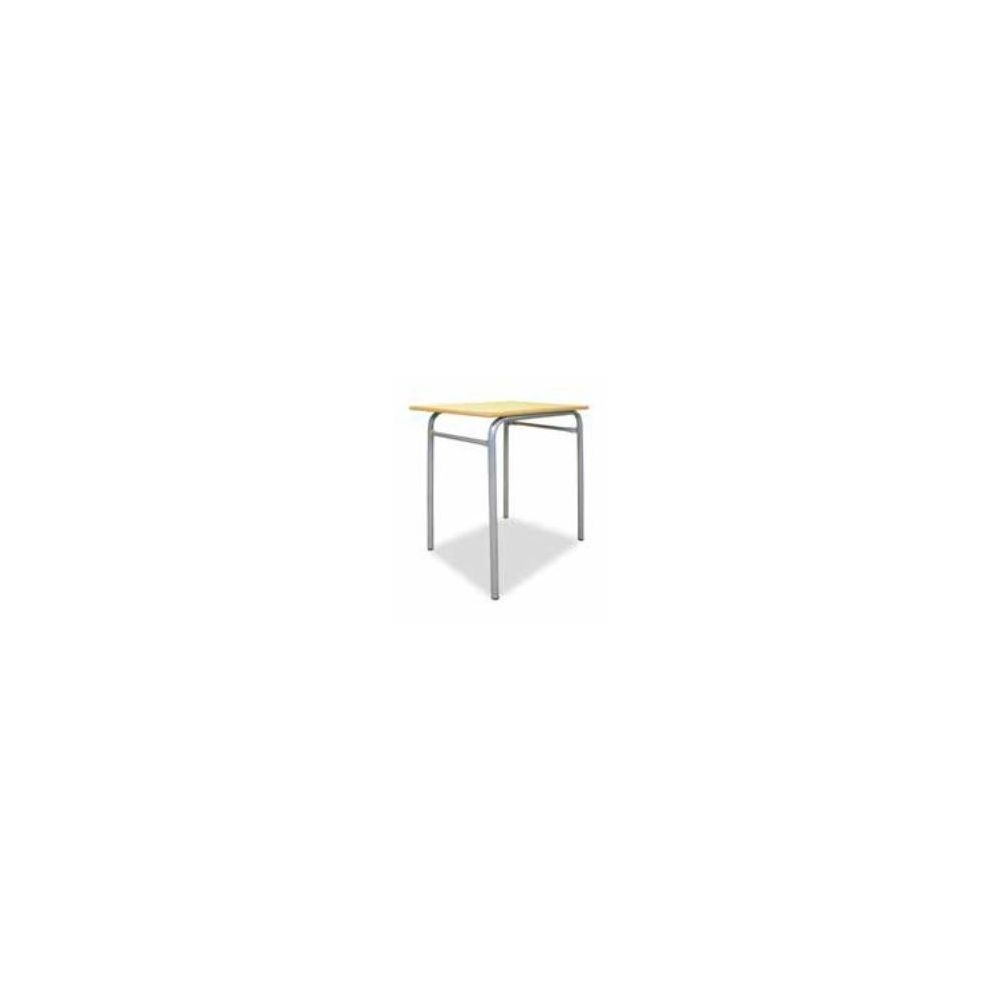 Table Scolaire Bois Stratifié Chène clair 70x50cm Pieds Alu H76cm T6 