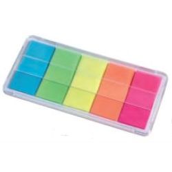 Index Marque-page Fluo - 20 x 44mm - Lot de 100 - 5 couleurs //